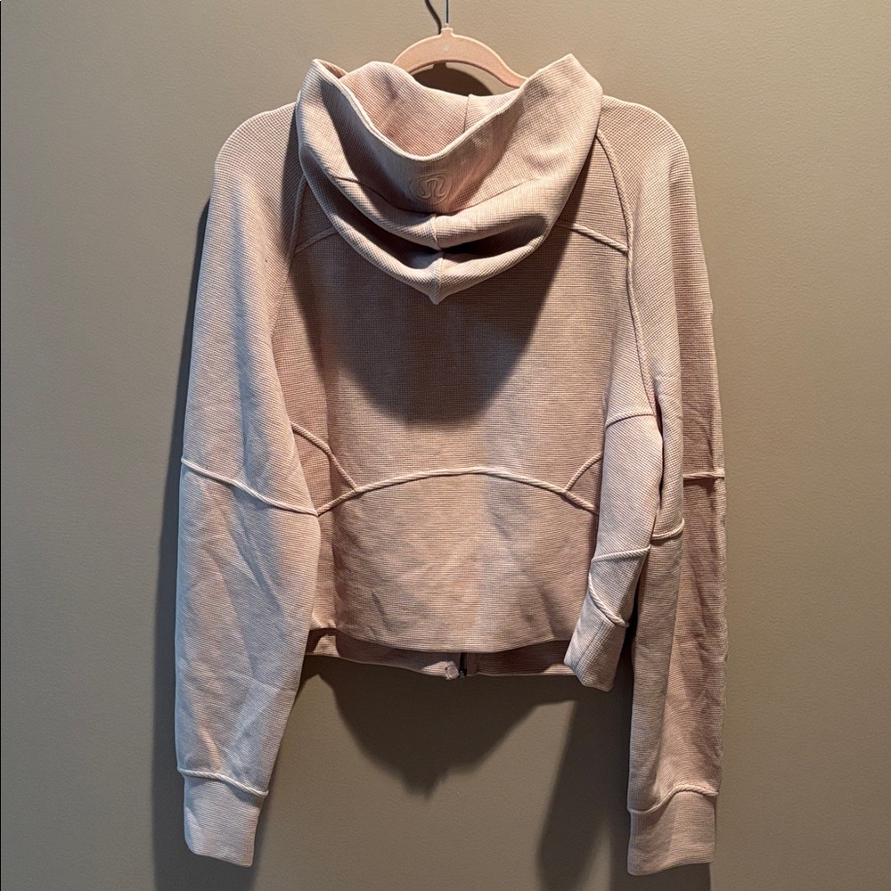 LULULEMON SCUBA OVERSIZED FULL ZIP HOODIE *WAFFLE HEATHERED MINK BERRY M/L NWT - Picture 8 of 12